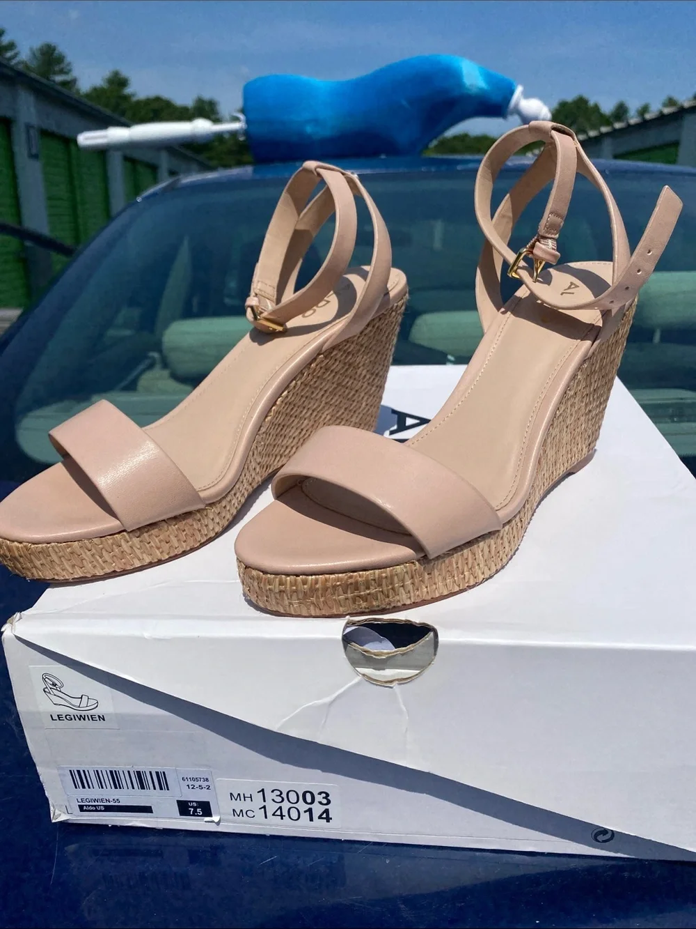 ALDO Nude/Tan Espadrille Ankle-Strap Wedge Sandals